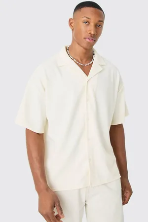 Boohoo Short Sleeve Oversized Ribbed Shirt - - L