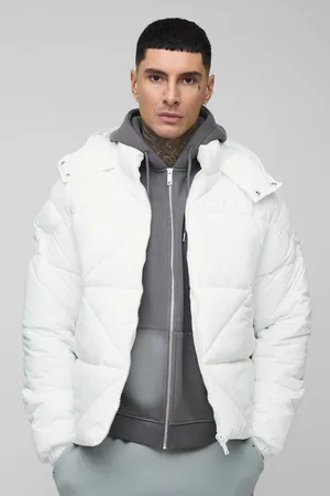 Boohoo Tall Abstract Quilted Puffer Jacket In - M