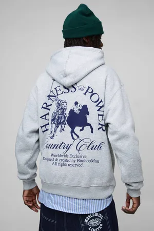 Boohoo Oversized Worldwide Horse Printed Hoodie - - L