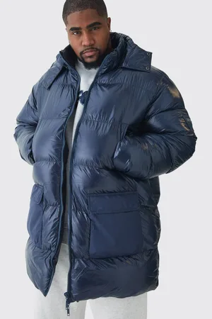 Boohoo Plus High Shine Mid Length Puffer - - XXL