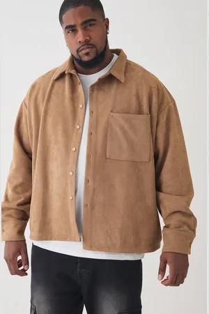 Boohoo Plus Faux Suede Button Through Overshirt - - XXL