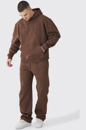 Boohoo Tall Oversized Boxy Cross Applique & Relaxed Jogger Tracksuit - - S