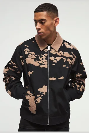 Boohoo Borg Patterned Twill Worker Jacket In - M