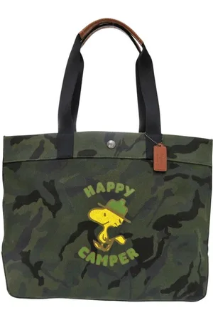 Coach Preloved Peanuts Happy Camper Tote Bag Women - Khaki - - One Size
