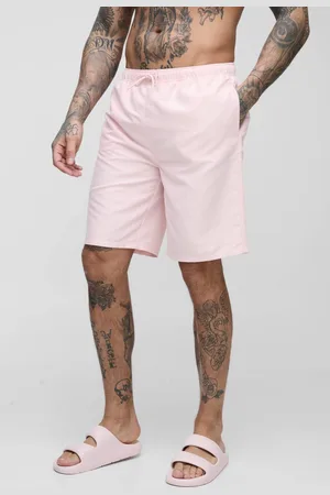 Boohoo Tall Embroidered Long Length Regular Fit Swim Shorts - - L