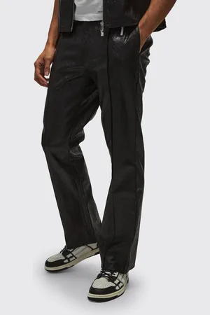 Boohoo Fixed Waist Flared Snake PU Trouser - - 32