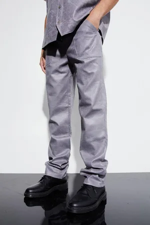 Boohoo Vintage Pu Straight Leg Zip Suit Trousers - - 28