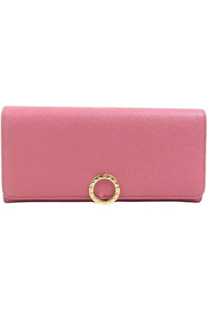 Bvlgari Preloved Long Leather Wallet Circular Logo Women - - One Size