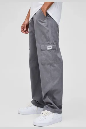Boohoo Relaxed Fit Fixed Waist Woven Tab Cargo Trousers - - 32