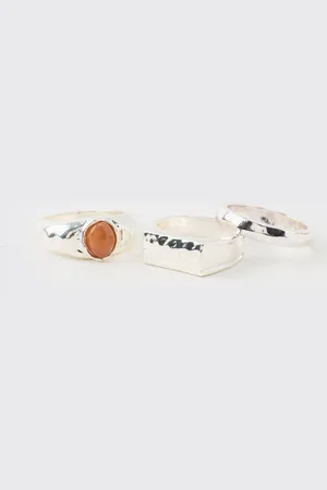 Boohoo Silver Rings 3 Pack - - S/M