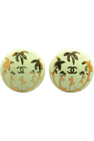 CHANEL Preloved Palm Tree Ceramic Earrings Women - - One Size