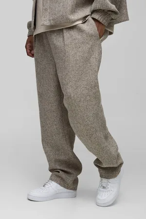 Boohoo Plus Straight Leg Boucle Elasticated Waist Trousers - - XXL