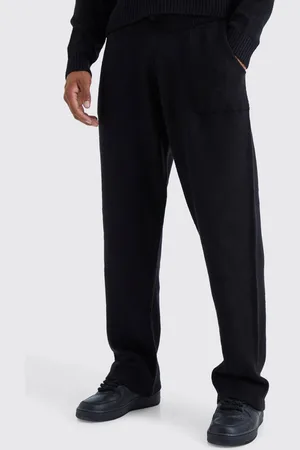 Boohoo Relaxed Fit Wide Leg Knitted Joggers - - XL