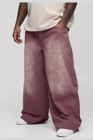 Boohoo Plus Baggy Rigid Extreme Washed Jeans - - 44R