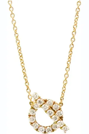 Hermès Preloved Mini Q Diamond Pendant Necklace Women - Gold - - One Size