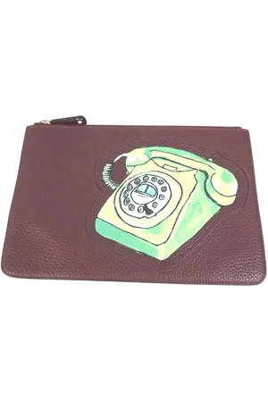 Fendi Preloved Vintage Phone Leather Clutch Unisex - Clutch Bags - One Size