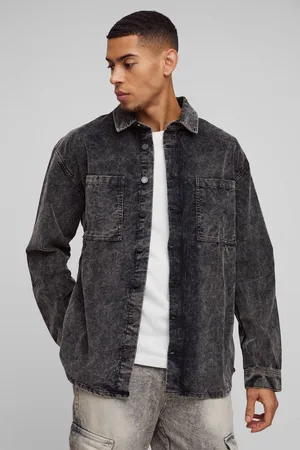 Boohoo Oversized Acid Wash Cord Overshirt - - XS