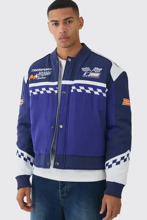 Boohoo Oversized Boxy Official Twill Padded Moto Jacket In - XL