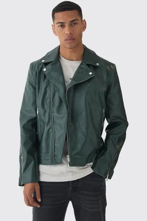 Boohoo Washed Pu Biker Jacket In - M