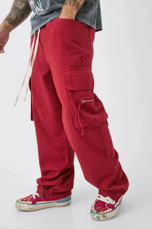 Boohoo Baggy Fit Elasticated Waist Extended Drawcord Cargo Trousers - - XS