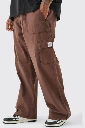 Boohoo Plus Elasticated Waist Relaxed Fit Cargo Trousers - - XXXL