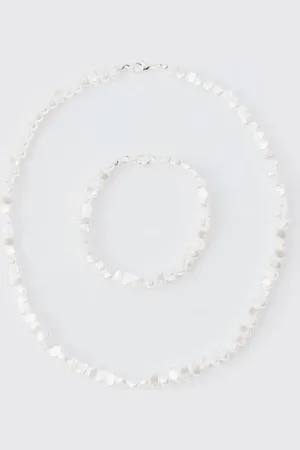 Boohoo Pearl Bead Necklace And Bracelet - - One Size