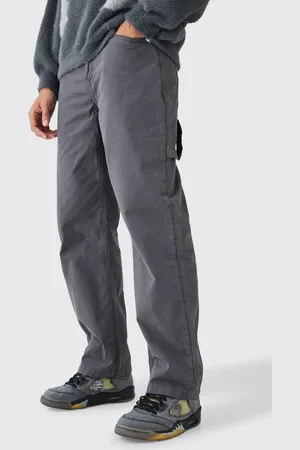 Boohoo Fixed Waist Washed Relaxed Fit Carpenter Trouser - - 32
