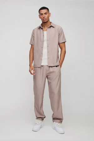 Boohoo Short Sleeve Soft Twill Smart Shirt & Trouser Set - - M