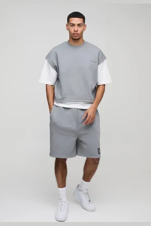 Boohoo Oversized Boxy Ofcl Man Faux Layer Short Set - - M