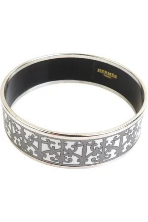 Hermès Preloved Kelly Enamel Bracelet Damier Design Women - Silver - - One Size