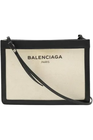 Balenciaga Preloved Hourglass XS Canvas Leather Shoulder Bag Women - Clutch - One Size