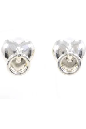 Tiffany & Co. Preloved Heart Key Ring Earrings Sterling Silver Women - - One Size