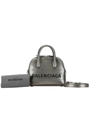 Balenciaga Preloved Le Cagole XS Metallic Silver Glitter Women Handbags - - One Size