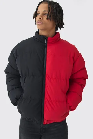 Boohoo Half And Half Funnel Neck Puffer Jacket In - M
