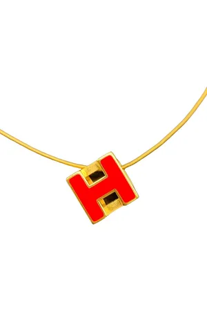 Hermès Preloved H Enamel Pendant Necklace Enamel Women - One Size