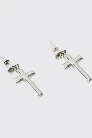 Boohoo Cross Earrings - - One Size
