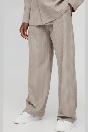 Boohoo Wide Leg Pinstripe Fixed Waist Trouser - - 32