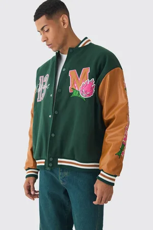 Boohoo Oversized Official Badge Varsity Jacket In - M
