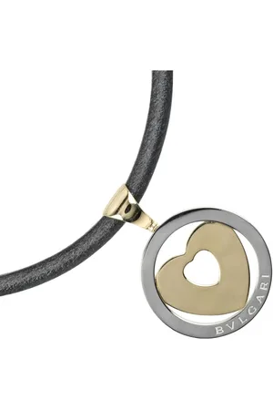 Bvlgari Preloved Heart Pendant Necklace Leather Cord Women - Gold - - One Size