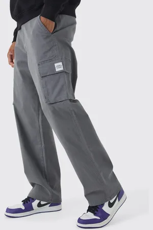 Boohoo Relaxed Fit Fixed Waist Woven Tab Cargo Trousers - - 34R
