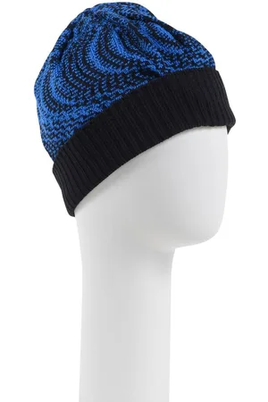 Missoni Woolen Beanie Hat Blue Black Knit Women - Multicolor - One Size