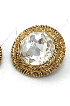 CHANEL Preloved Crystal Earrings GoldTone Setting Women - - One Size