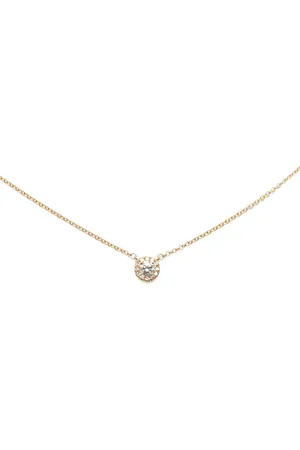 Tiffany & Co. Preloved Diamond Halo Pendant Rose Gold Women Necklaces - - One Size