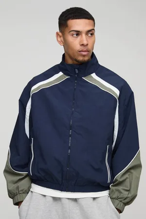 Boohoo Regular Fit Colour Block Nylon Track Jacket - - M