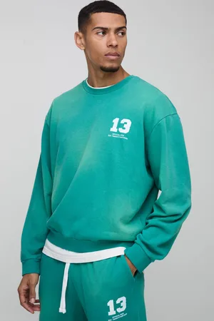 Boohoo Oversized Boxy Spray Wash Ofcl Printed Sweatshirt - - XS