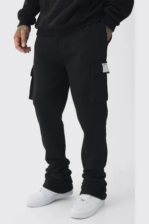 Boohoo Tall Skinny Fit Extreme Stacked Woven Tab Cargo Joggers - - L