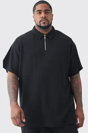 Boohoo Plus Regular Fit Waffle Polo - - 2XL