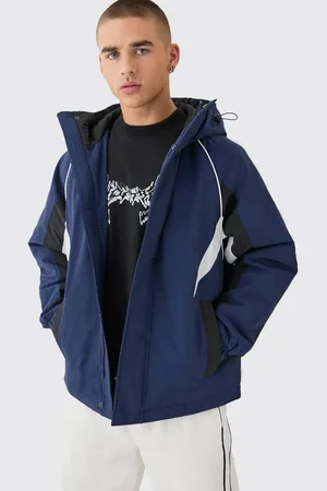 Boohoo Hooded Colour Block Parka In - XS
