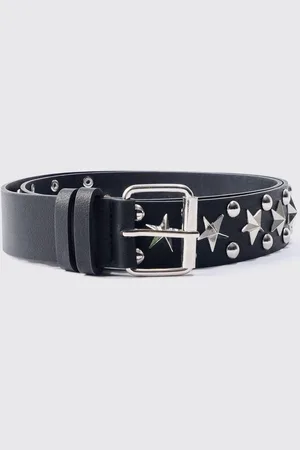 Boohoo Star Studded Silver Buckle Belt - - XL