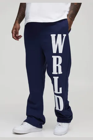 Boohoo Plus Slim Stacked Wrld Print Gusset Joggers - - 5XL
